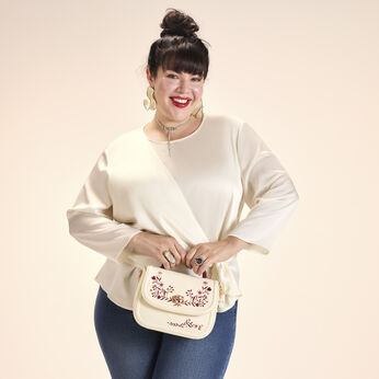 Loungefly Cream & Red Floral Crossbody Bag, Image 2